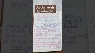 Utopian novels ugc english english literature Thomas More utopia [upl. by Nossah]