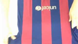 Unboxing Nueva Equipación FC Barcelona 20142015 [upl. by Yadsendew]