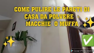 COME PULIRE LE PARETI DA POLVEREMACCHIE O MUFFA✅️🔝polvere muffa MACCHIE cleaning [upl. by Sonni]