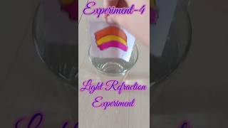 Experiment4Light Refraction Experiment  experiment physics science schoolexperiment light [upl. by Nynnahs]