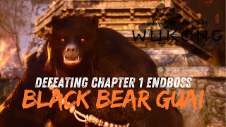 Black Myth Wukong  Defeating Black Bear Guai  Full Boss Fight Bodhi Peak  Chapter 1 ENDBOSS [upl. by Harding]