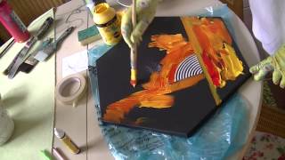 Acrylic Painting DEMO speed HEXAGON SECHSECK [upl. by Ike]