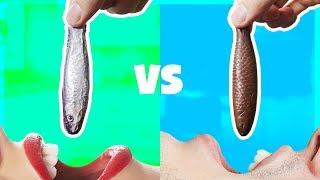 CHOCOLATE vs REAL FOOD CHALLENGE  Sardines Pizza amp More [upl. by Erlond]