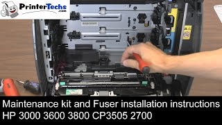 HP Laserjet 3800 3600 3000 CP3505 maintenance kit and fuser installation [upl. by Gitt824]