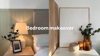 Bedroom Makeover  RentalFriendly Beadboard Wall Panel  DIY Plaster Wall Art  Silent Vlog [upl. by Sosanna976]