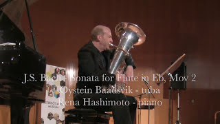 Bach flute sonata Movement 2 tuba solo [upl. by Ynos]