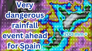 Dangerous rainfall in Spain  quick outlook for Europe Last week of October 2024 [upl. by Lybis]