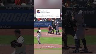 Giancarlo Stanton JUST missed this one yankees [upl. by Theodosia]