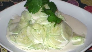 Polish Food  Fresh Cucumber Salad Mizeria Recipe [upl. by Otrebron]