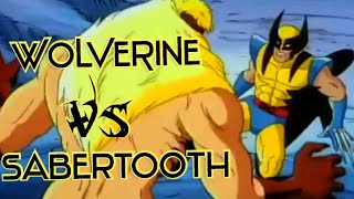 Wolverine Vs Sabretooth  XMEN  90s Cartoon [upl. by Yesdnik]