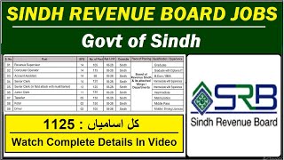 Sindh Revenue Board Jobs 2024  Social Circle [upl. by Fanchie]