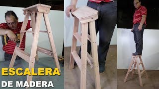 ESCALERA PLEGABLE DE MADERA FÁCIL PASO A PASO  TUTORIAL  Wooden Stairs [upl. by Templas]