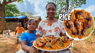 How To Cook Perfect Party Jollof RiceTips for Smoky Nigerian Party Jollof Rice African Village Life [upl. by Hurlbut]