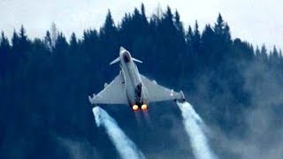 4Kᵁᴴᴰ 2x Austrian AF Eurofighter Typhoon Tactical Demonstration  AIRPOWER ZELTWEG 2019 [upl. by Rehteh]