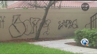 Graffiti sprayed on a Jewish star [upl. by Stacia]