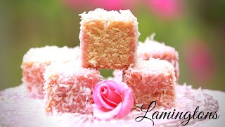 Lamingtons 🌺 Strawberry  Australian Dessert Cake Recipe  How to Make Pink Lamingtons [upl. by Patrizio85]