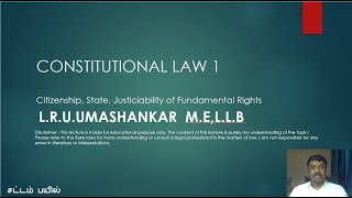 CONSTITUTIONAL LAW 1 in Tamil PART 2 [upl. by Elockcin]