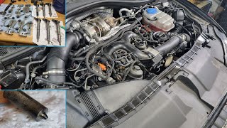 Audi A6 4G 30BiTdi Injektor ersetzen  tauschen  reinigen  codieren  Öl auf Krümmer  30TDI [upl. by Feodora473]