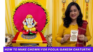 How To Make Chowki For Pooja  Chowki DIY Idea at Home How To Make Chowki For Ganesh Chaturthi [upl. by Nytsua]