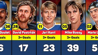 NHL Players With the Most 3 Goals Games [upl. by Edan]