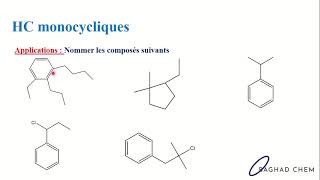 Chimie organique 1  Chapitre 1  Nomenclature  Part 5  HC cycliques aromatiques avec exercices [upl. by Heymann528]