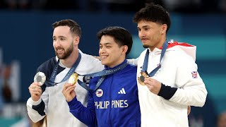 Carlos Yulo MAKES HISTORY on floor for Philippines first gymnastics gold medal  Paris Olympics [upl. by Nader402]