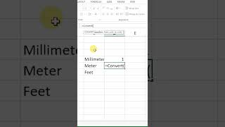 Convert Millimeter into Meter in Microsoft Excel meter excel shorts [upl. by Aicilehp505]