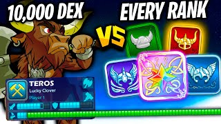 10000 Dex Teros vs EVERY Rank in Brawlhalla [upl. by Georgianne748]