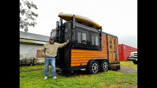 AMAZING 7x14 Cargo Trailer Camper Conversion Tour [upl. by Aiselad]