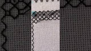 Blackwork embroidery floral lace handembroidery blackworkembroidery diyhandembroidery [upl. by Larson]