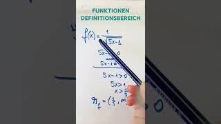 FUNKTIONEN DEFINITIONSBEREICH youtubeshorts function definitions mengen [upl. by Hilten433]