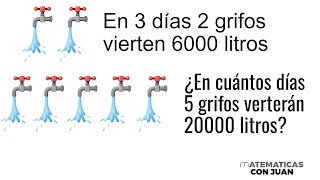 PROBLEMA DE PROPORCIONALIDAD COMPUESTA con grifos Matemáticas Básicas [upl. by Llered471]