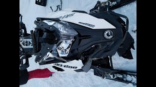 Snowmobile SkiDoo accident Cleaning up after the storm [upl. by Amar]