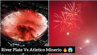 River Plate fans light up their stadium with fireworks vs Atletico Minerio 🔥😲🎆 [upl. by Arjan364]