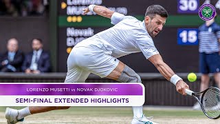 Novak Djokovic vs Lorenzo Musetti  Extended Highlights  Wimbledon 2024 [upl. by Arracat]