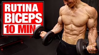 Rutina de BICEPS EN CASA  10 Minutos SETS Y REPS INCLUIDAS [upl. by Ydennek799]