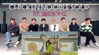 EXO Reaction to Jhope Chicken noodle soup MVftBeckyG armyblink [upl. by Finbur]