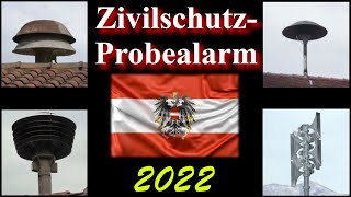 ZivilschutzProbealarm Österreich 1102022  4 Sirenen  4 Signale  Jährliche Sirenenprobe [upl. by Clarence]