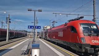 Einfahrt des Sonderrailjet Xpress 19766 am 23082024 in Salzburg Hbf [upl. by Ayikan]