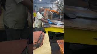 Glazing famous shell cordovan at Horween leather in Chicago [upl. by Romain]