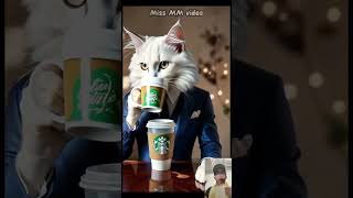 Coffee cat cat kucing aiart ai dream aigenerated coffeelover coffee [upl. by Ledoux601]