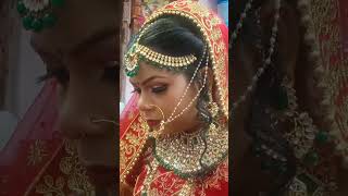 my beautiful😍slomotion bridalstepbystepbridalmakeuptutorial highlookbridalhairlook bhojpuriwed [upl. by Kettie]