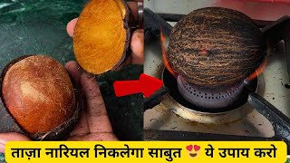 साबुत ताजा नारियल निकालने के अचूक उपाय 😍l amazing kitchen tip coconut breaking kitchentips [upl. by Sinnaoi]