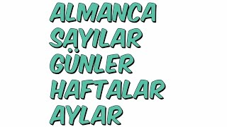 ALMANCA  SAYILAR GÜNLER HAFTALAR AYLAR [upl. by Harbert]