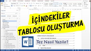 Tez Yazımı 38 Bölüm I İçindekiler Tablosu Oluşturma [upl. by Aziza]