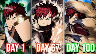 Spending 100 Days as GAARA in Shindo Life  Roblox [upl. by Atteyek978]