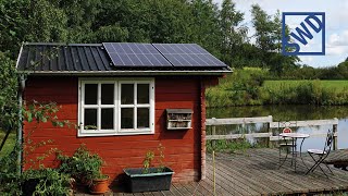 SWD TV Mini PV Balkonkraftwerk Solaranlage Montage auf Gartenhaus [upl. by Imik]