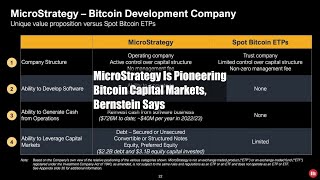 MicroStrategy Is Pioneering Bitcoin Capital Markets Bernstein Says [upl. by Danforth]