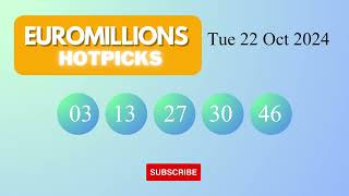 EuroMillionsHotPicks Draw Results on Tue 22 Oct 2024 The National Lottery UK [upl. by Llenrahs]