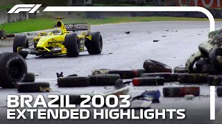 Wet Weather Mayhem In Interlagos  2003 Brazilian Grand Prix  Extended Highlights [upl. by Osher]